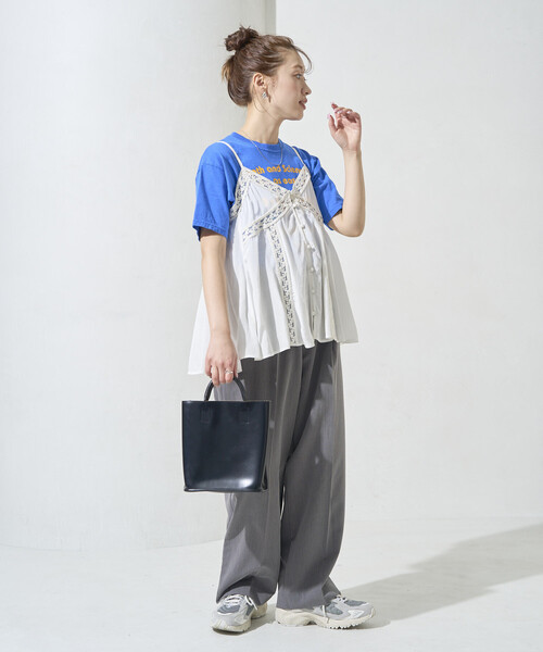 FREAK'S STORE（フリークスストア）の「限定展開　インド レーヨン シャンタン レース キャミ ビスチェ（キャミソール・レディース・ブルーグリーン/ブラック/オフホワイト/イエロー/ベージュ・ﾌﾘ-）」の12枚目の写真