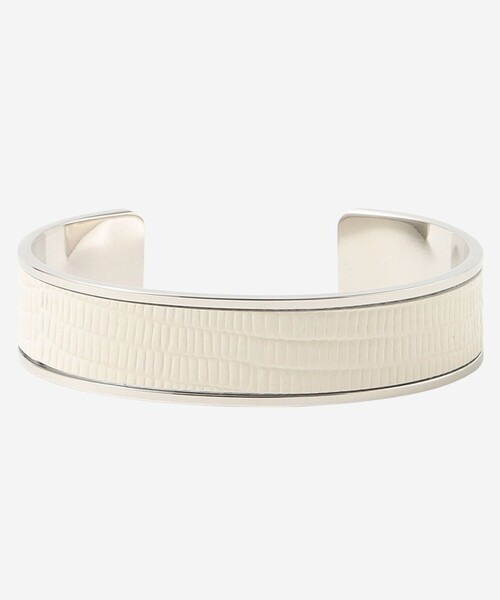 MACKINTOSH LONDON（マッキントッシュ ロンドン）の「【婦人画報4月号掲載】リザードエンボスレザーバングル（バングル/リストバンド・レディース・グリーン/ホワイト系その他/ベージュ・FREE）」の2枚目の写真