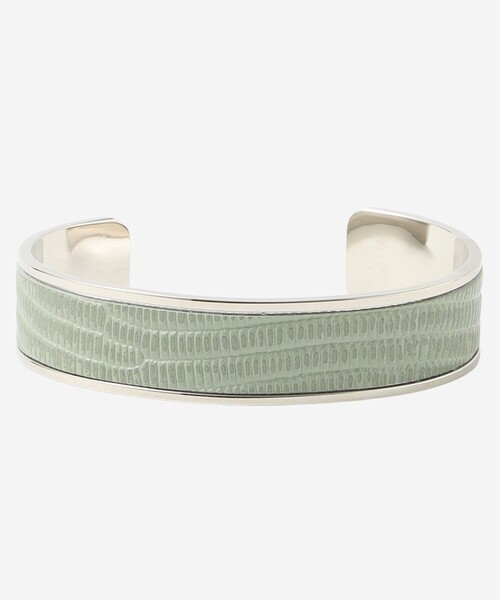 MACKINTOSH LONDON（マッキントッシュ ロンドン）の「【婦人画報4月号掲載】リザードエンボスレザーバングル（バングル/リストバンド・レディース・グリーン/ホワイト系その他/ベージュ・FREE）」の3枚目の写真