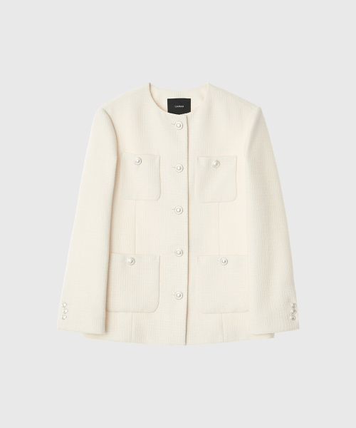 LOOKAST(ルックキャスト)の「セレナツイードハーフジャケット_アイボリー / SERENA TWEED HALF JACKET_IVORY(その他アウター・レディース・アイボリー・SMALL/MEDIUM)」の3枚目の写真