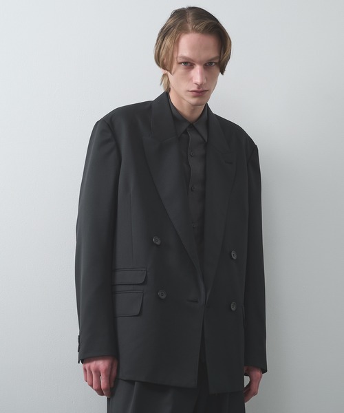 STUDIOUS（ステュディオス）の「【STUDIOUS】Double Breasted Jacket（テーラードジャケット・メンズ・ブラック系2/ダークグレー/ブラック・1/2）」の2枚目の写真