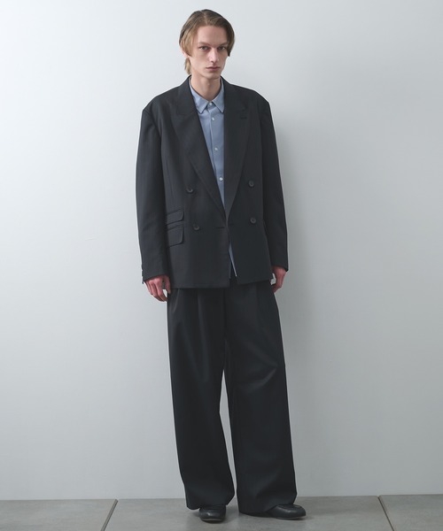 STUDIOUS（ステュディオス）の「【STUDIOUS】Double Breasted Jacket（テーラードジャケット・メンズ・ブラック系2/ダークグレー/ブラック・1/2）」の22枚目の写真