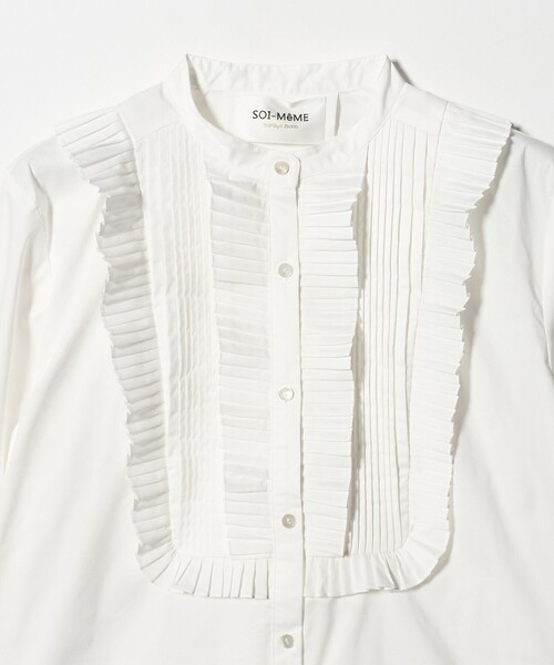 Marilyn Moon（マリリンムーン）の「＜Marilyn Moon＞タックプリーツ ブラウス（シャツ/ブラウス・レディース・ホワイト/ブラック・FREE）」の10枚目の写真