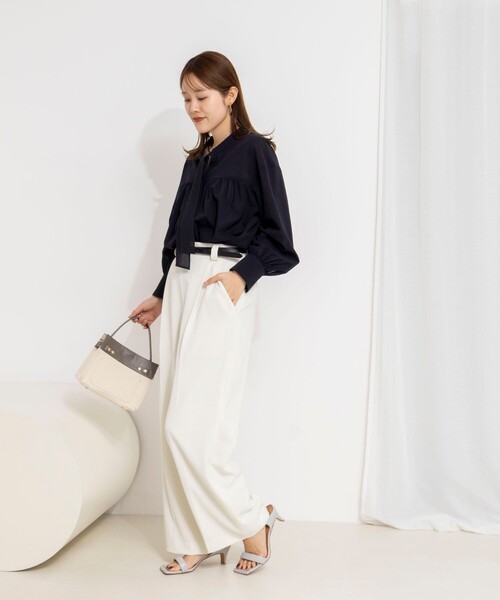 NOLLEY’S（ノーリーズ）の「ウォッシャブル100/2ガスボイルボウタイブラウス（シャツ/ブラウス・レディース・ピンク/ホワイト/ネイビー・38）」の17枚目の写真