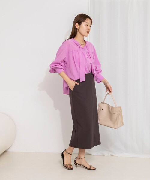 NOLLEY’S（ノーリーズ）の「ウォッシャブル100/2ガスボイルボウタイブラウス（シャツ/ブラウス・レディース・ピンク/ホワイト/ネイビー・38）」の22枚目の写真