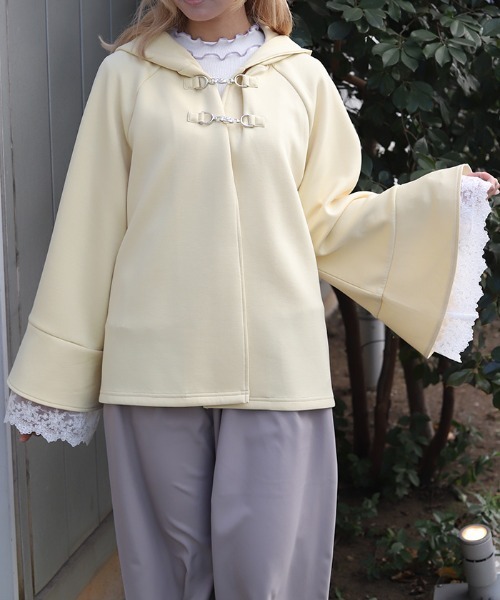 axes femme（アクシーズファム）の「ダンボールニットポンチョ（カーディガン/ボレロ・レディース・イエロー/チャコール/サックスブルー・FREE）」の3枚目の写真
