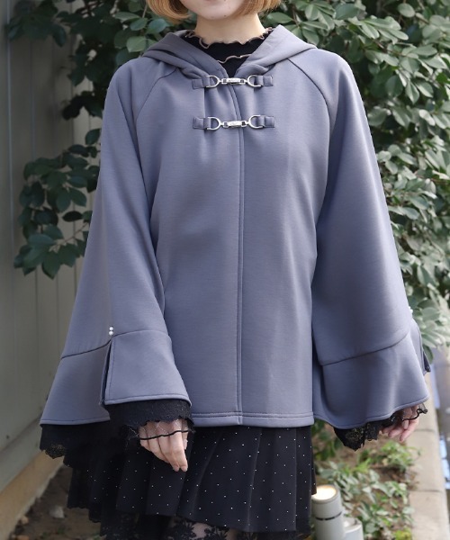 axes femme（アクシーズファム）の「ダンボールニットポンチョ（カーディガン/ボレロ・レディース・イエロー/チャコール/サックスブルー・FREE）」の11枚目の写真