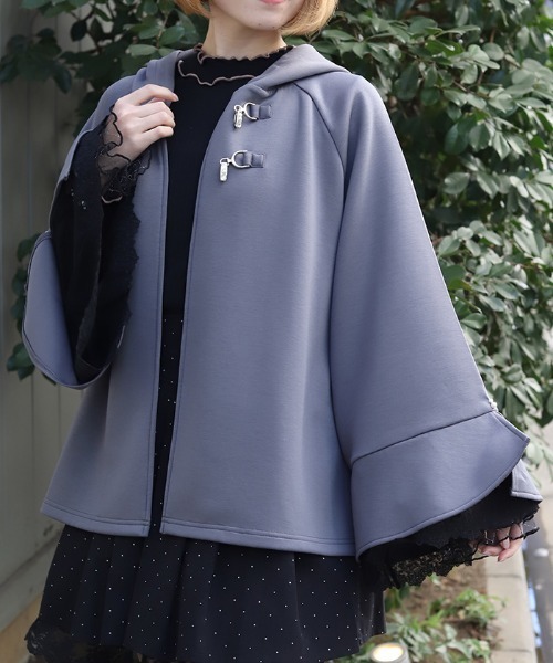 axes femme（アクシーズファム）の「ダンボールニットポンチョ（カーディガン/ボレロ・レディース・イエロー/チャコール/サックスブルー・FREE）」の13枚目の写真