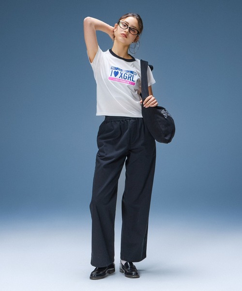 X-girl(エックスガール)の「SWEAT SHOULDER BAG(ショルダーバッグ・レディース・ブラック/アッシュ・ONE SIZE)」の3枚目の写真