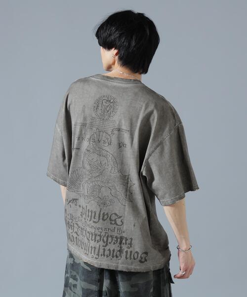 DANKE SCHON（ダンケシェーン）の「DankeSchon/ダンケシェーン/SPRAY BURN S/S TEE COCKATRICE（Tシャツ/カットソー・メンズ・ベージュ・L/M）」の8枚目の写真