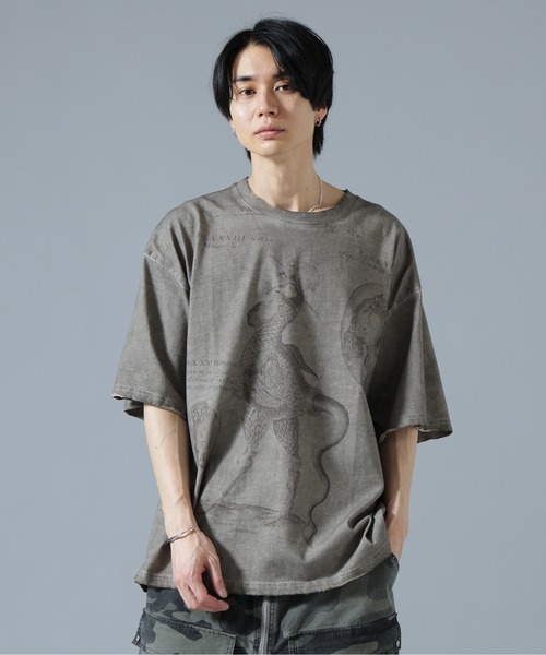 DANKE SCHON（ダンケシェーン）の「DankeSchon/ダンケシェーン/SPRAY BURN S/S TEE COCKATRICE（Tシャツ/カットソー・メンズ・ベージュ・L/M）」の2枚目の写真