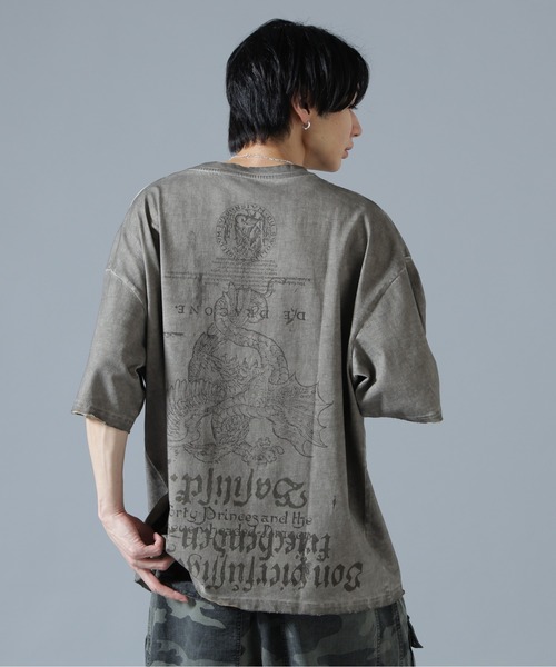 DANKE SCHON（ダンケシェーン）の「DankeSchon/ダンケシェーン/SPRAY BURN S/S TEE COCKATRICE（Tシャツ/カットソー・メンズ・ベージュ・L/M）」の3枚目の写真