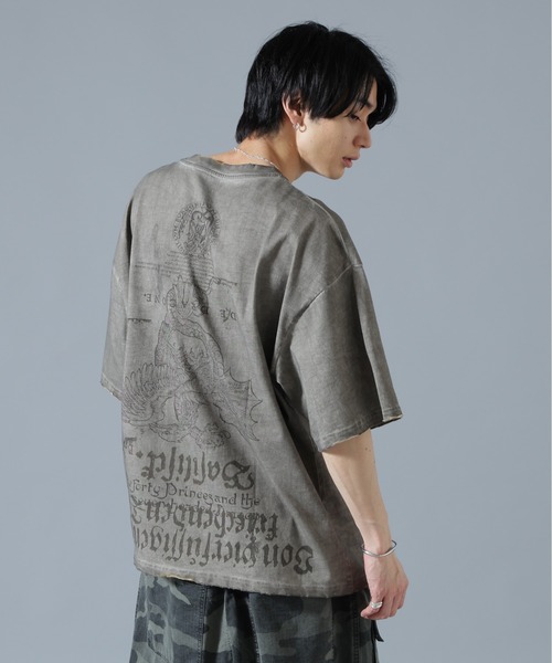 DANKE SCHON（ダンケシェーン）の「DankeSchon/ダンケシェーン/SPRAY BURN S/S TEE COCKATRICE（Tシャツ/カットソー・メンズ・ベージュ・L/M）」の4枚目の写真