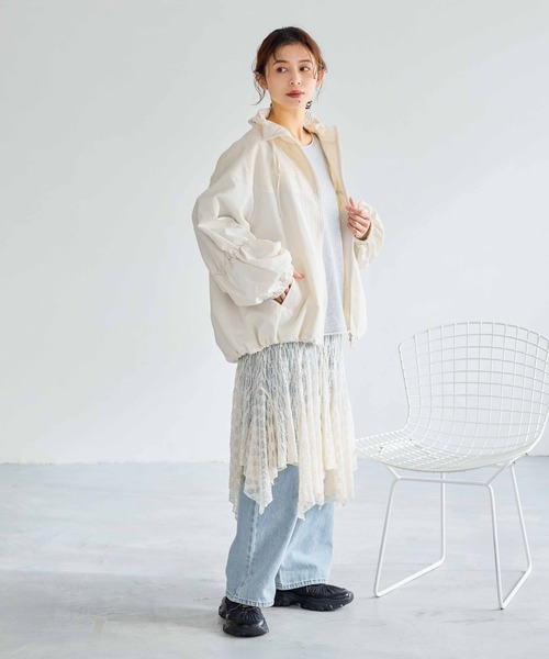 studio CLIP（スタディオクリップ）の「レースシャーリングブルゾン（ブルゾン・レディース・ベージュ/アイボリー・FREE）」の12枚目の写真