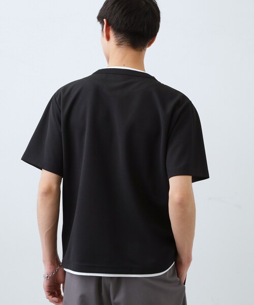 THE SHOP TK (ザ ショップ ティーケー )の「【1枚でちゃんとして見える】ヘンリーネック レイヤード風 半袖Tシャツ 洗濯機OK(Tシャツ/カットソー・メンズ・オフホワイト/ブラウン系/ブラック/ライトグレー・04/02/03)」の17枚目の写真