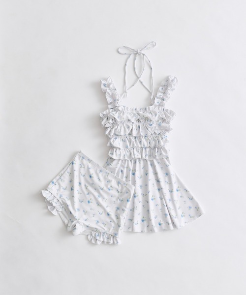 OLIVE des OLIVE（オリーブデオリーブ）の「フリルチュニックswimwear（水着・レディース・オフホワイト/ホワイト/ブラック・FREE）」の2枚目の写真