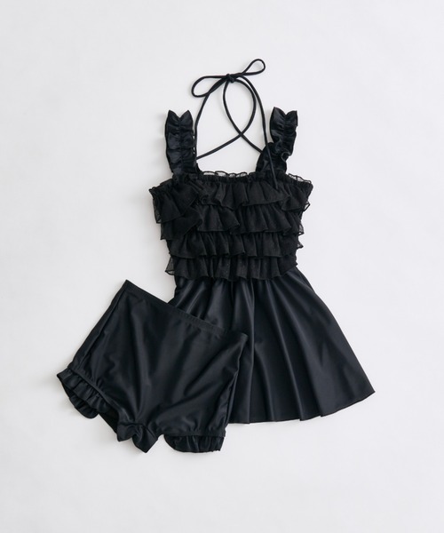 OLIVE des OLIVE（オリーブデオリーブ）の「フリルチュニックswimwear（水着・レディース・オフホワイト/ホワイト/ブラック・FREE）」の3枚目の写真