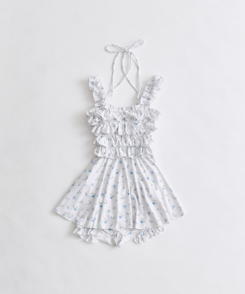 OLIVE des OLIVE（オリーブデオリーブ）の「フリルチュニックswimwear（水着・レディース・オフホワイト/ホワイト/ブラック・FREE）」の5枚目の写真