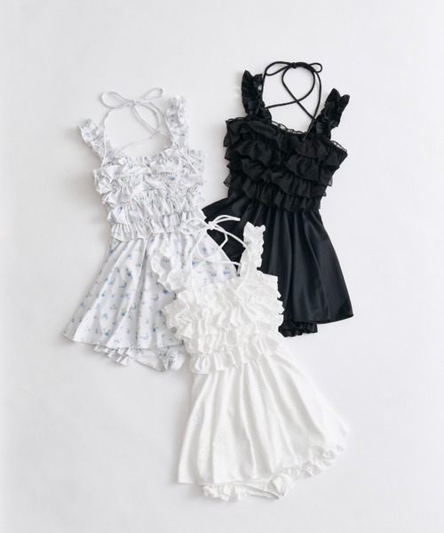 OLIVE des OLIVE（オリーブデオリーブ）の「フリルチュニックswimwear（水着・レディース・オフホワイト/ホワイト/ブラック・FREE）」の7枚目の写真