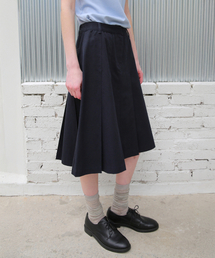 Cotton Chino Pleated Skirt - Classic Navy
