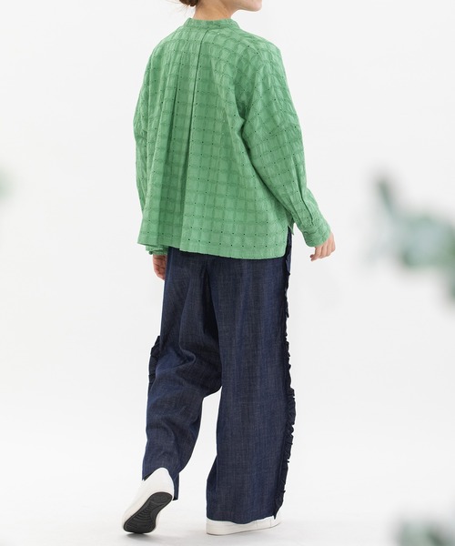 nop de nod（ノップドゥノッド）の「サイドフリルタックワイドパンツ（その他パンツ・レディース・ブラック/ベージュ/インディゴブルー・3）」の12枚目の写真