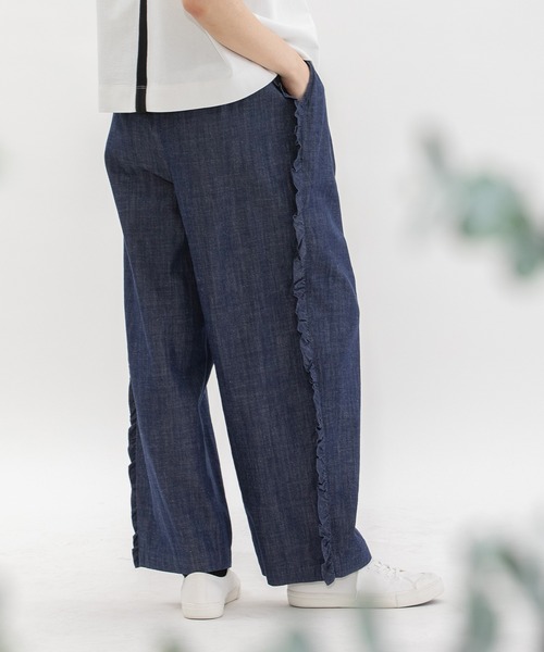 nop de nod（ノップドゥノッド）の「サイドフリルタックワイドパンツ（その他パンツ・レディース・ブラック/ベージュ/インディゴブルー・3）」の14枚目の写真