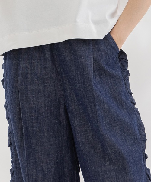 nop de nod（ノップドゥノッド）の「サイドフリルタックワイドパンツ（その他パンツ・レディース・ブラック/ベージュ/インディゴブルー・3）」の16枚目の写真