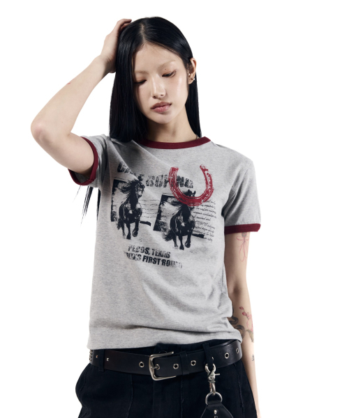AAKAM(アーカム)の「Horseshoe Ringer Top (Gray)(Tシャツ/カットソー・レディース・その他・1/2)」の8枚目の写真