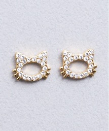 gargle（ガーグル）の「gargle ガーグル：STAINLESS ステンレスシリーズ　キラキャット　ねこ　猫　ピアス（ピアス（両耳用））」