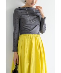 M.deux（エムドゥ）の「ドットオフショルプルオーバー（Tシャツ/カットソー）」