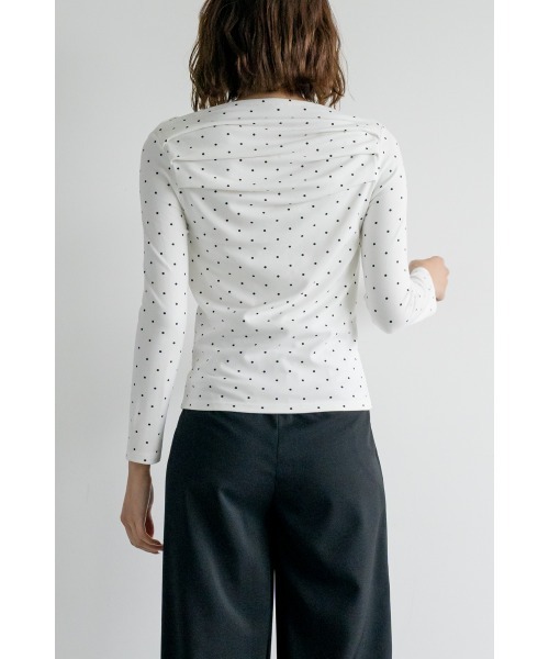 M.deux(エムドゥ)の「ドットオフショルプルオーバー(Tシャツ/カットソー・レディース・ブラック/オフホワイト・MEDIUM)」の10枚目の写真