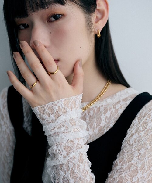 COCOSHNIK ONKITSCH（ココシュニックオンキッチュ）の「シルバー ウェーブラインリングS GP（リング・レディース・ゴールド・14/12/10）」の7枚目の写真