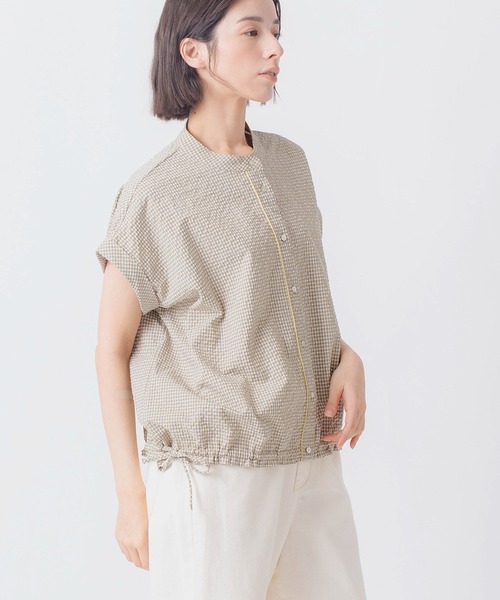 Kelen(ケレン)の「「KELEN / ケレン」シアーサッカーチェックブラウス(シャツ/ブラウス・レディース・チャコールグレー/ブラウン/ライトカーキ・M/S)」の22枚目の写真