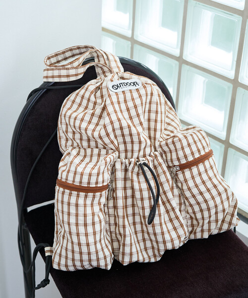 FREAK'S STORE（フリークスストア）の「限定展開 OUTDOOR PRODUCTS × FREAK'S STORE/アウトドアプロダクツ 別注 チェック ポケット ナップサック（バックパック/リュック・レディース・ブラウン/ネイビー/ブラック・ONE SIZE）」の9枚目の写真