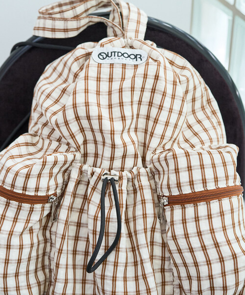 FREAK'S STORE（フリークスストア）の「限定展開 OUTDOOR PRODUCTS × FREAK'S STORE/アウトドアプロダクツ 別注 チェック ポケット ナップサック（バックパック/リュック・レディース・ブラウン/ネイビー/ブラック・ONE SIZE）」の10枚目の写真