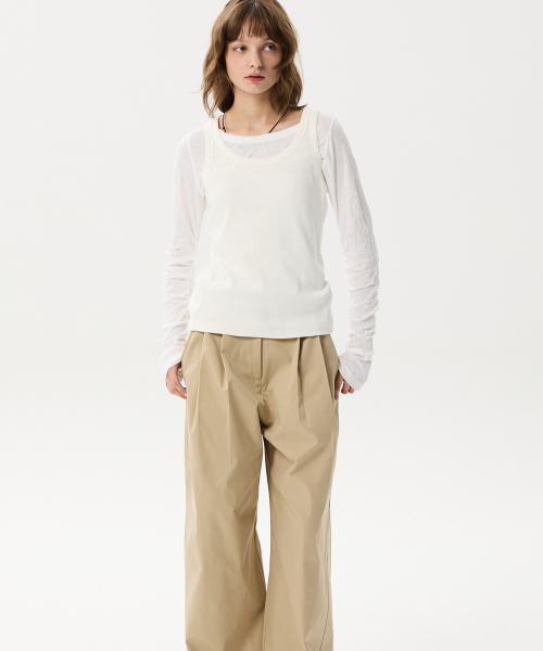 MIDNLOW(ミッドアンドロー)の「Crinkle Long Sleeve T-shirts (White)(Tシャツ/カットソー・レディース・その他・FREE)」の4枚目の写真