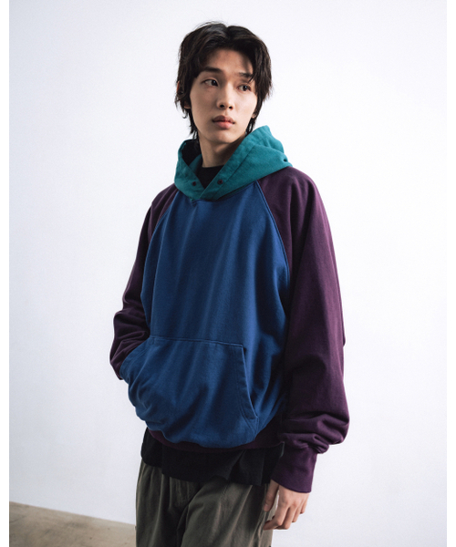 ANGLAN（アングラン）の「Color Block Hoodie - Blue（パーカー・メンズ・その他・1/2）」の4枚目の写真