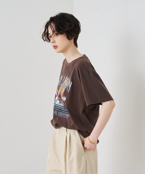 GOOD ROCK SPEED（グッドロックスピード）の「【GOOD ROCK SPEED/グッドロックスピード】別注TEE/Tシャツ/ヴィンテージライク/半袖/春服/夏服（Tシャツ/カットソー・レディース・ブラック/ブラウン・フリー）」の22枚目の写真