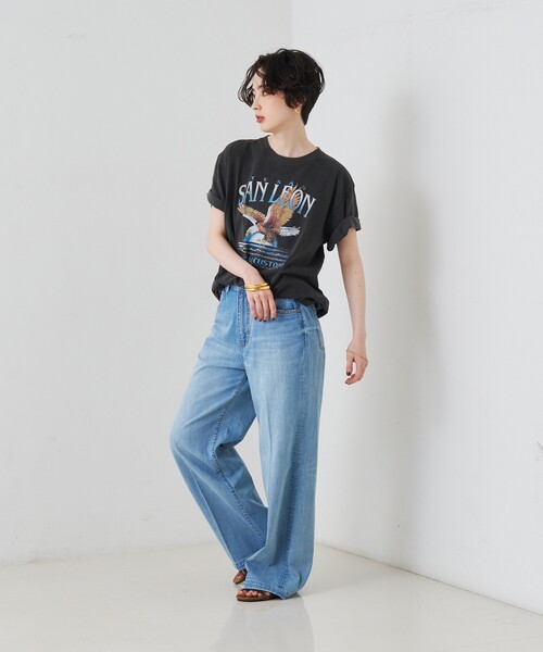 GOOD ROCK SPEED（グッドロックスピード）の「【GOOD ROCK SPEED/グッドロックスピード】別注TEE/Tシャツ/ヴィンテージライク/半袖/春服/夏服（Tシャツ/カットソー・レディース・ブラック/ブラウン・フリー）」の7枚目の写真