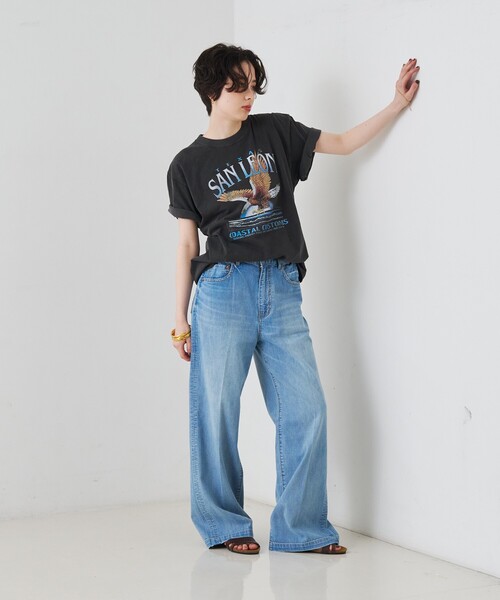 GOOD ROCK SPEED（グッドロックスピード）の「【GOOD ROCK SPEED/グッドロックスピード】別注TEE/Tシャツ/ヴィンテージライク/半袖/春服/夏服（Tシャツ/カットソー・レディース・ブラック/ブラウン・フリー）」の9枚目の写真