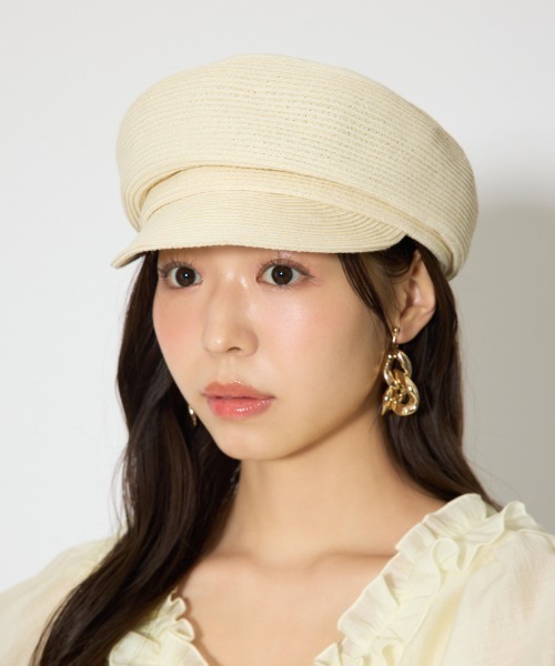 rienda(リエンダ)の「レディーペーパーキャスケット 春服 夏服(キャスケット・レディース・ホワイト/ベージュ/ブラック・FREE)」の1枚目の写真