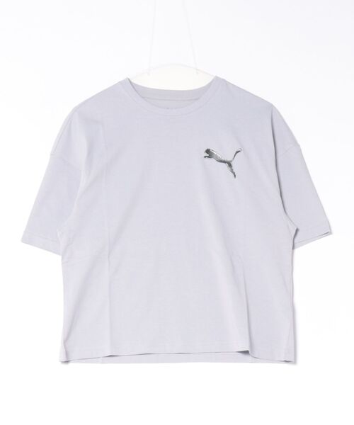PUMA(プーマ)の「PUMA プーマ W GRAPHICS BUBBLEOVERSIZED TEE ショートスリーブ 636788 82VBRT SILVER(Tシャツ/カットソー・レディース・グレー・SMALL/LARGE/MEDIUM)」の1枚目の写真