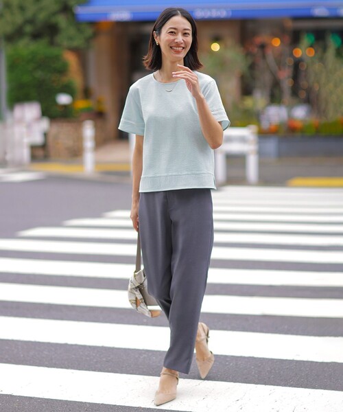 J.PRESS(ジェイプレス)の「【セットアップ対応】ファンマートロストレッチ テーパード パンツ(その他パンツ・レディース・ネイビー系/グレー系/ベージュ系・T13/T17/T15)」の4枚目の写真