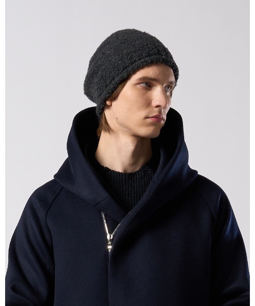 wjk（ダヴルジェイケイ）の「fancy yarn roll beanie（ニットキャップ/ビーニー・メンズ・ブラック/ホワイト/チャコールグレー・FREE）」の3枚目の写真