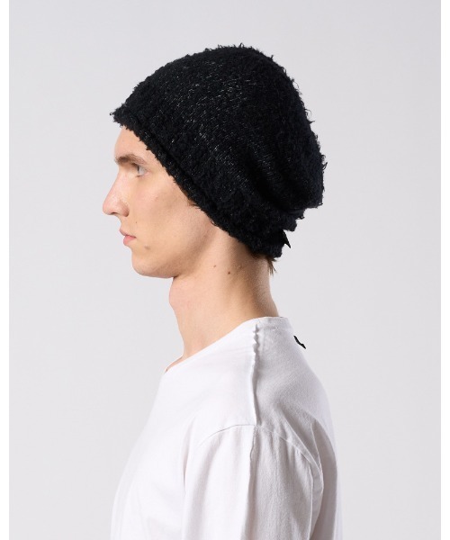 wjk（ダヴルジェイケイ）の「fancy yarn roll beanie（ニットキャップ/ビーニー・メンズ・ブラック/ホワイト/チャコールグレー・FREE）」の6枚目の写真