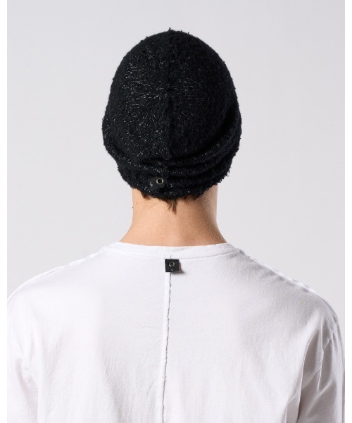 wjk（ダヴルジェイケイ）の「fancy yarn roll beanie（ニットキャップ/ビーニー・メンズ・ブラック/ホワイト/チャコールグレー・FREE）」の7枚目の写真