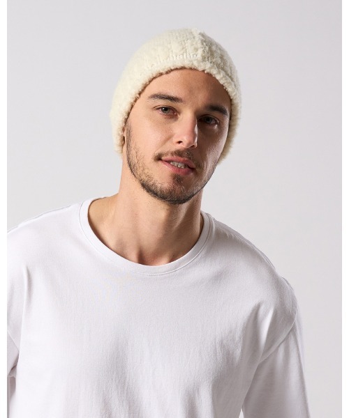 wjk（ダヴルジェイケイ）の「fancy yarn roll beanie（ニットキャップ/ビーニー・メンズ・ブラック/ホワイト/チャコールグレー・FREE）」の9枚目の写真