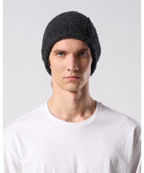 wjk（ダヴルジェイケイ）の「fancy yarn roll beanie（ニットキャップ/ビーニー・メンズ・ブラック/ホワイト/チャコールグレー・FREE）」の13枚目の写真