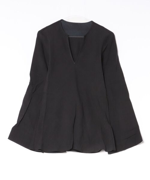 LAULEN（ローレン）の「ramie blend slit cuff flare blouse /ラミーブレンドフレアチュニックブラウス（シャツ/ブラウス・レディース・ピンク/ホワイト/ブラック・FREE）」の2枚目の写真