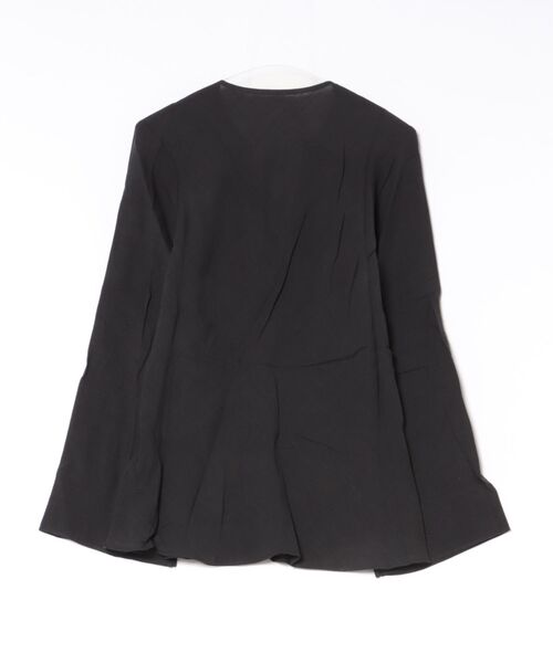 LAULEN（ローレン）の「ramie blend slit cuff flare blouse /ラミーブレンドフレアチュニックブラウス（シャツ/ブラウス・レディース・ピンク/ホワイト/ブラック・FREE）」の4枚目の写真
